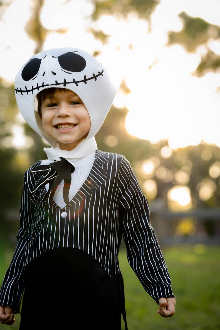 Boy posing proudly in costume